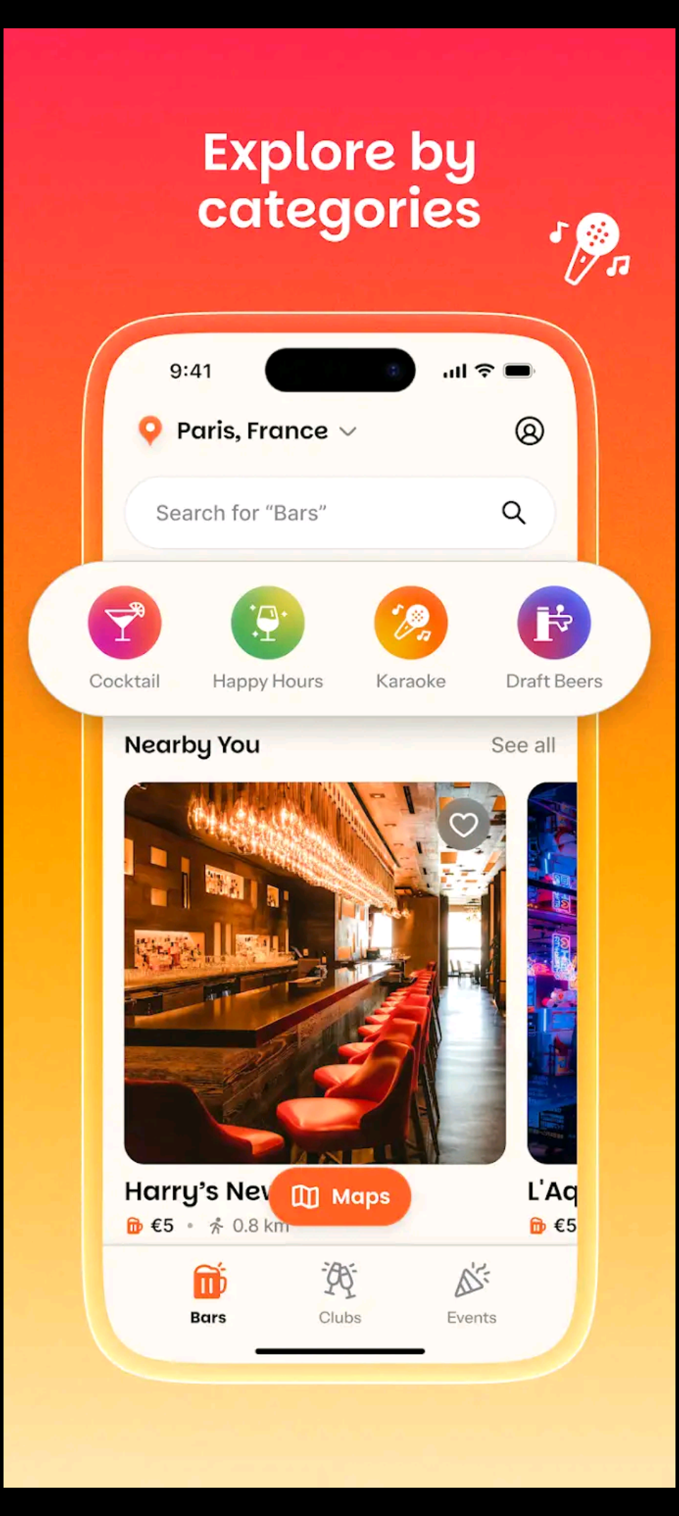 Seeker Social - ค้นหาสถานบันเทิงยามค่ำคืนในฝรั่งเศส - ช่วยผู้ใช้นำทางสถานบันเทิงยามค่ำคืนในฝรั่งเศส media 5