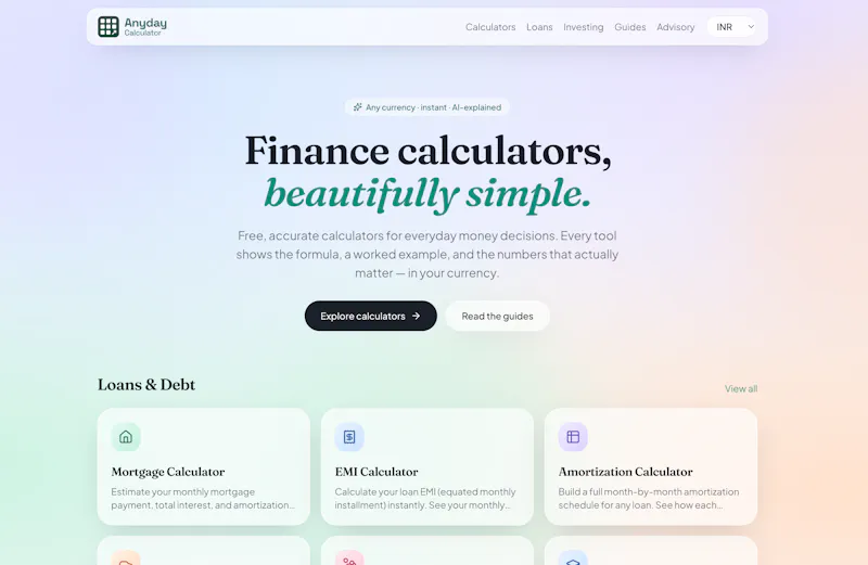 Anyday Calculator screenshot 1