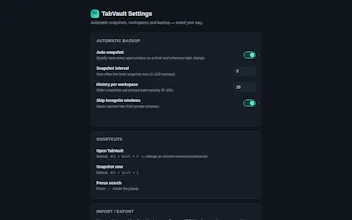 TabVault — Tab Workspace Manager gallery image