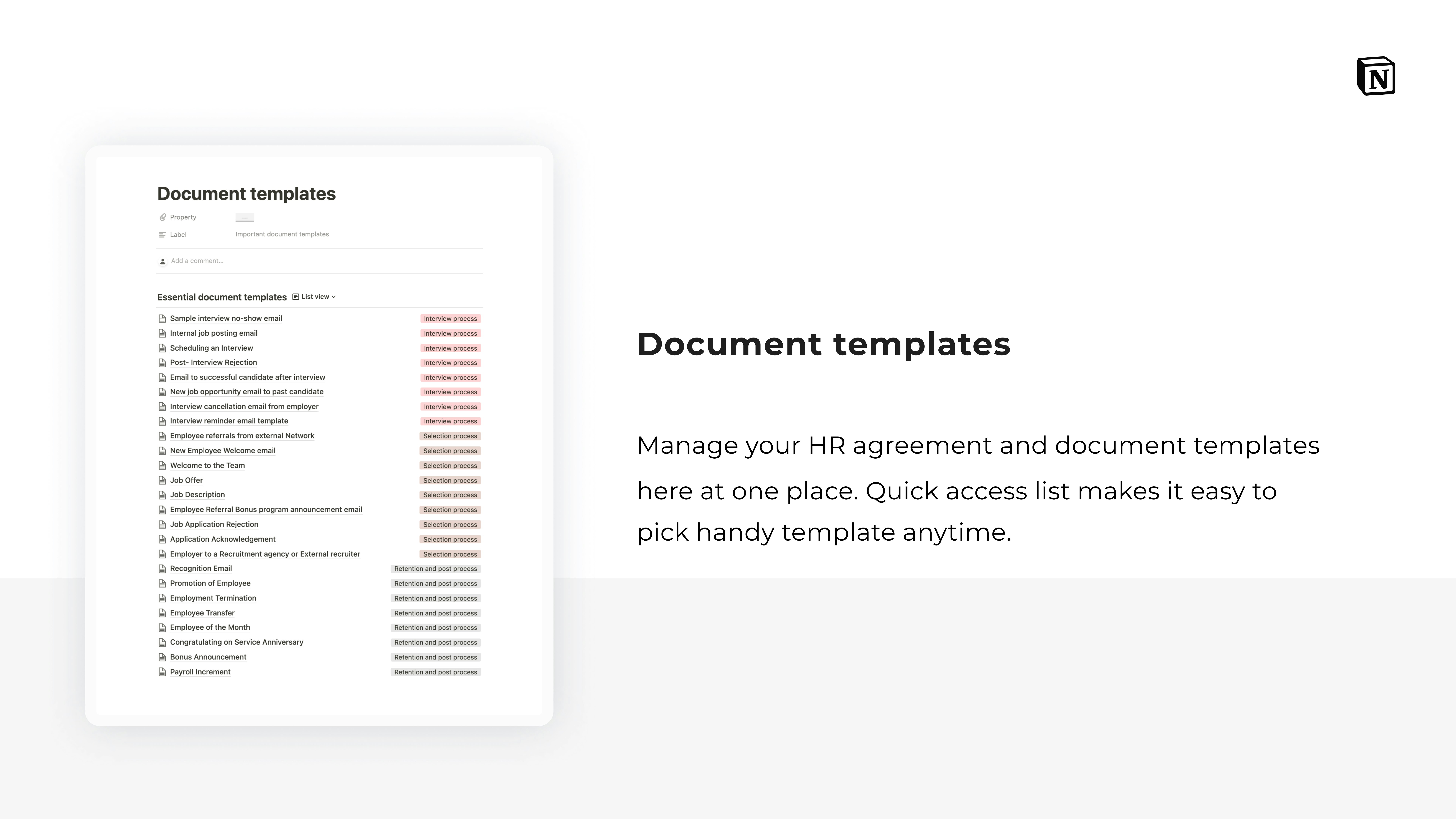 Human Resource - Notion template gallery image