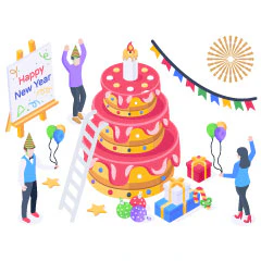 18 Happy New Year Illustrations