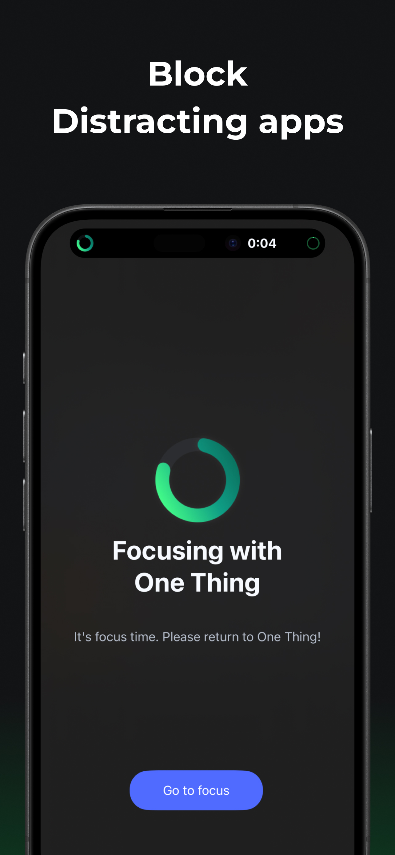 One Thing: Focus Timer - Screenshot 2 showing product features and functionality