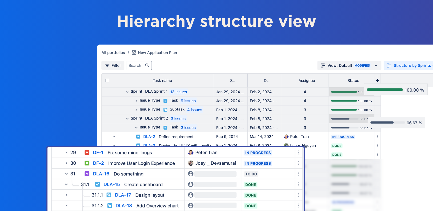 Gantttable - Таблица структуры электронных таблиц и диаграмма Gantt на кузнице для Jira медиа 3