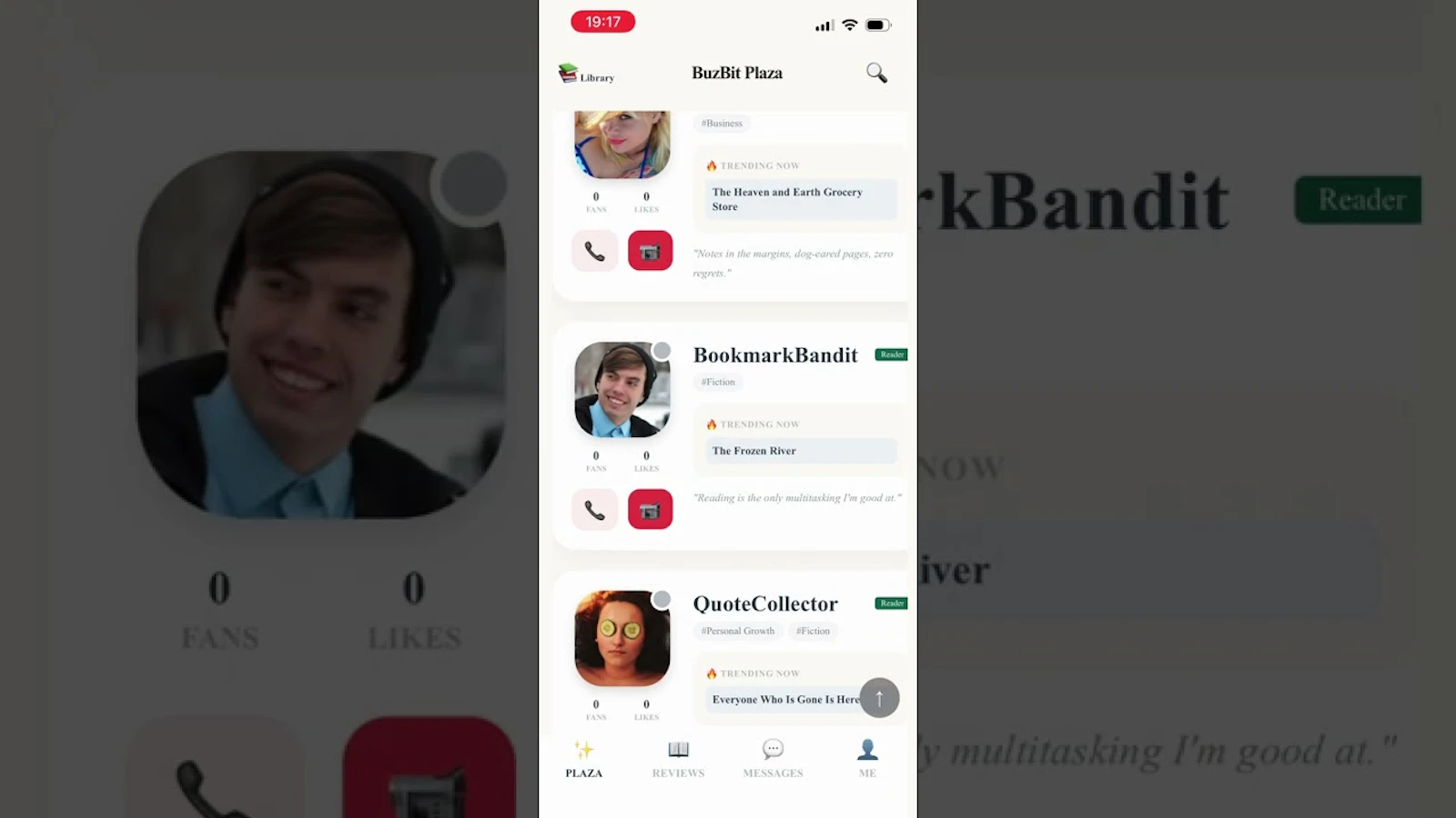 Buzbit — Find Your People Through Books screenshot 1 (video preview)