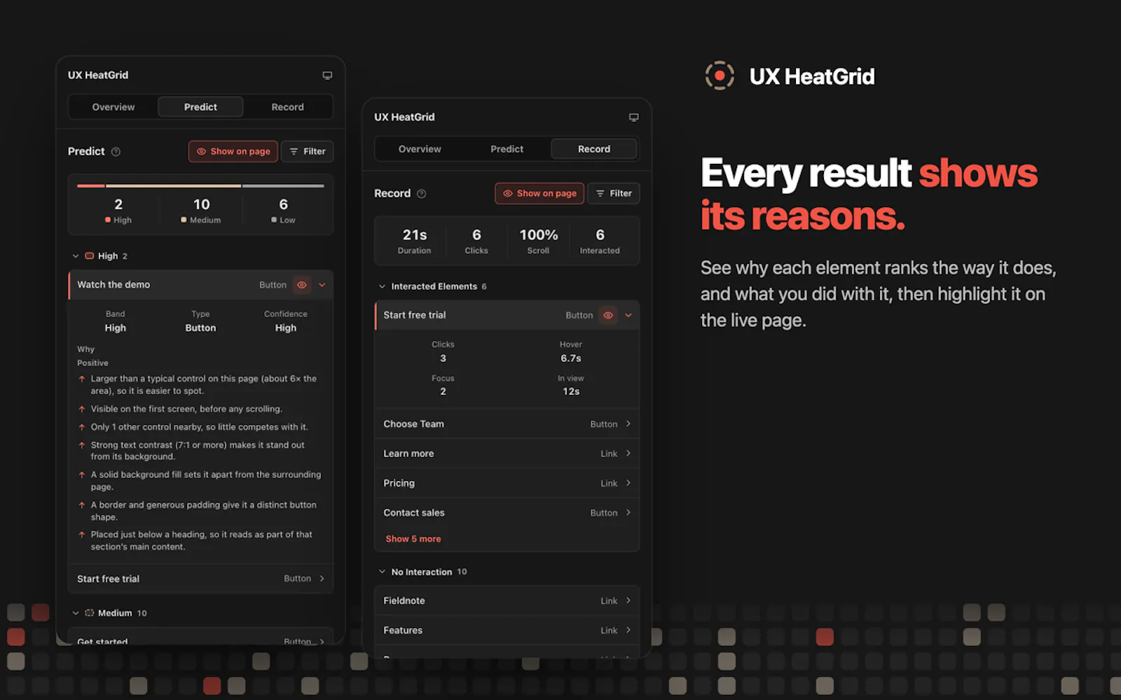 UX HeatGrid screenshot 2
