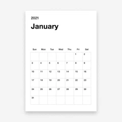 2021 Simple Calendar