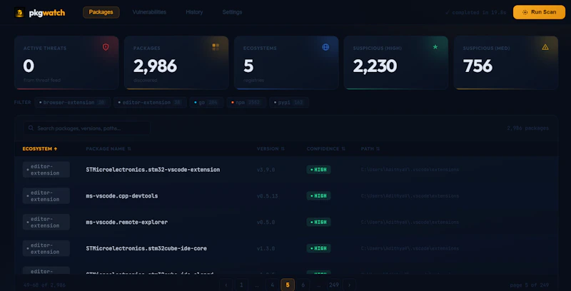 pkgwatch screenshot 3