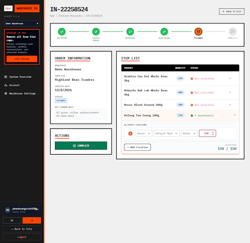 Warehouse OS screenshot 9