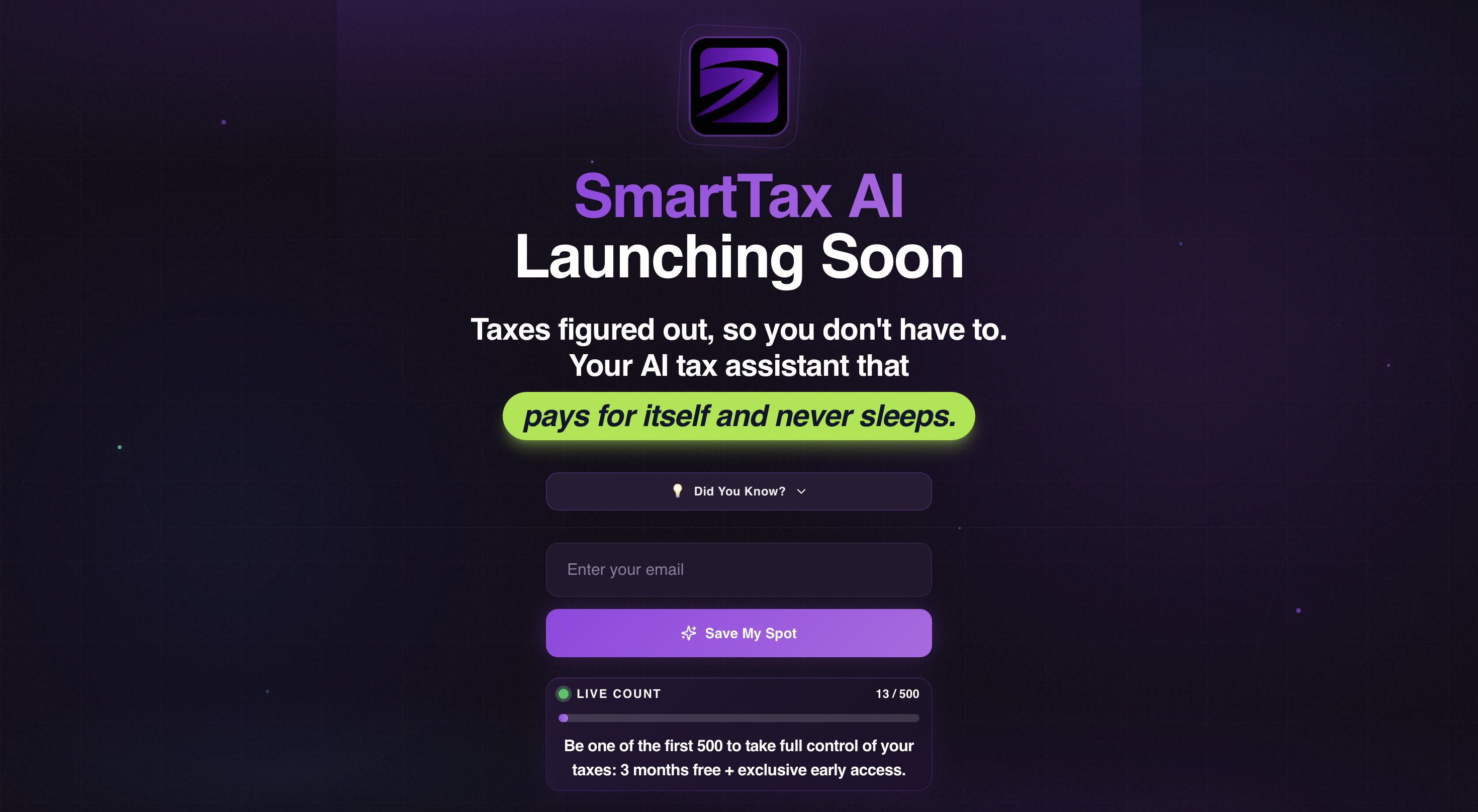 SmartTax AI Waitlist 