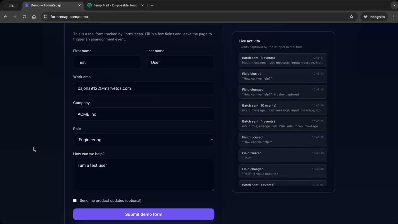 FormRecap gallery image