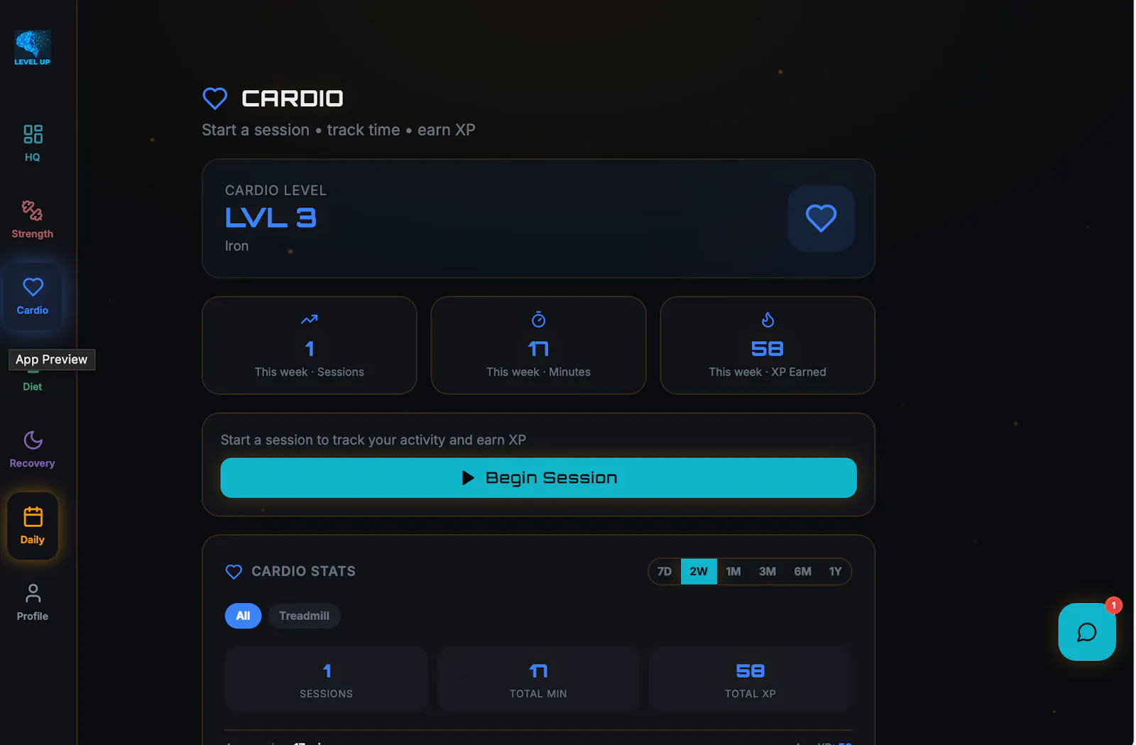 Level Up Fitness AI screenshot 1