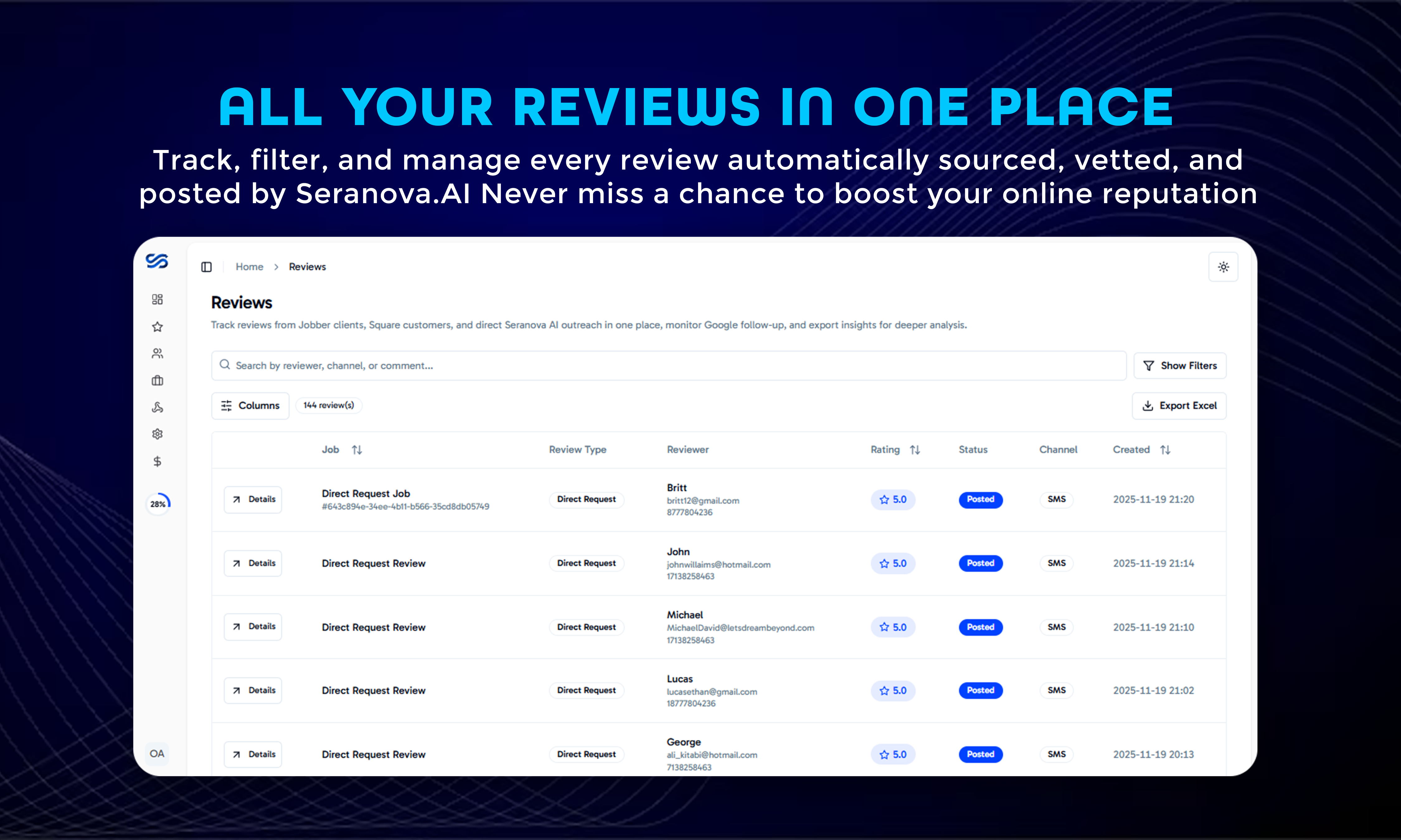 Seranova AI - Reputation Management - Screenshot 2 showing product features and functionality