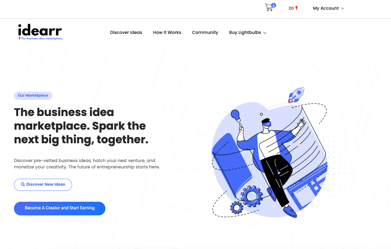 startuptile Idearr - Gamified idea marketplace.-The future of entrepreneurship. Turn creativity into profit.