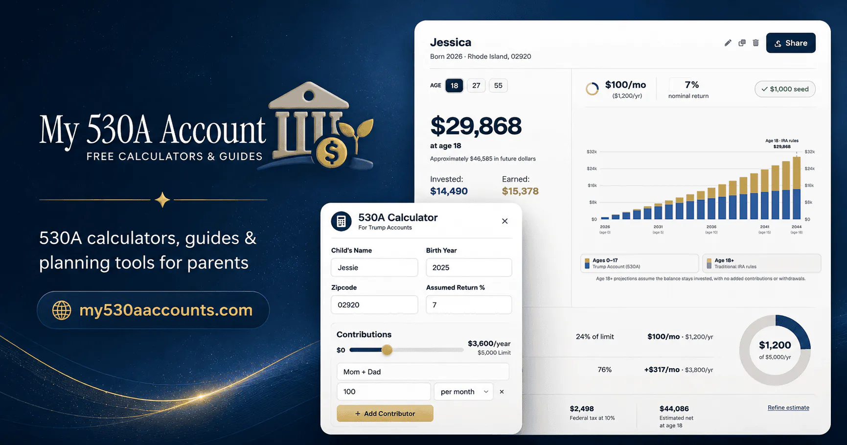 Trump Account (530A) Calculator & Guides gallery image