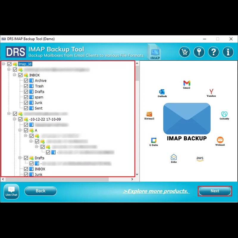 IMAP Yedekleme Aracı - IMAP etkin e -posta hesabından herhangi bir e -posta hesabına taşıma medya 4