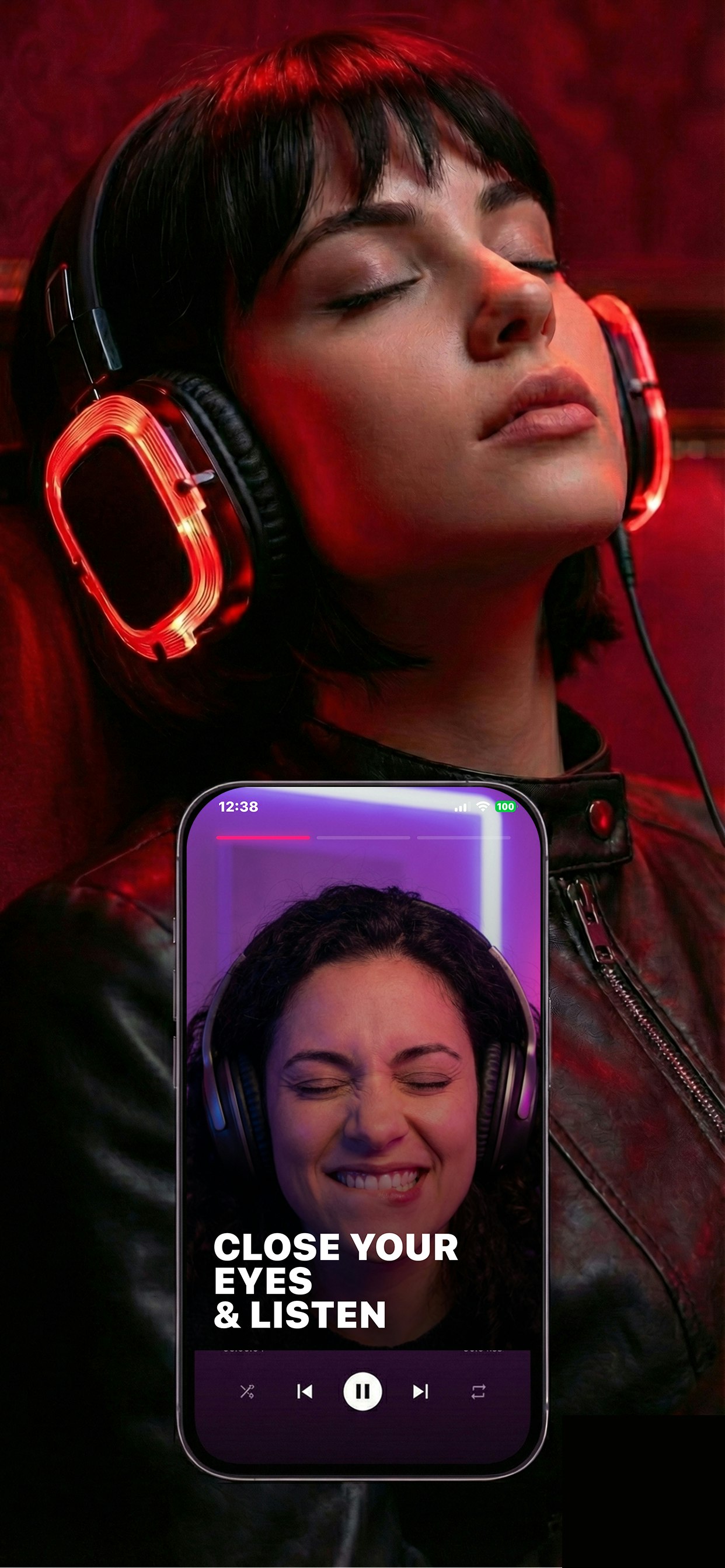 AfterKiss - Listen Audio Stories - Main product screenshot demonstrating key features and user interface