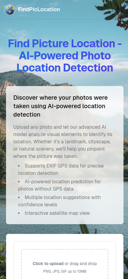 findpiclocation - AI 위치 감지를 사용하여 사진을 찍은 위치를 알아보십시오 미디어 2