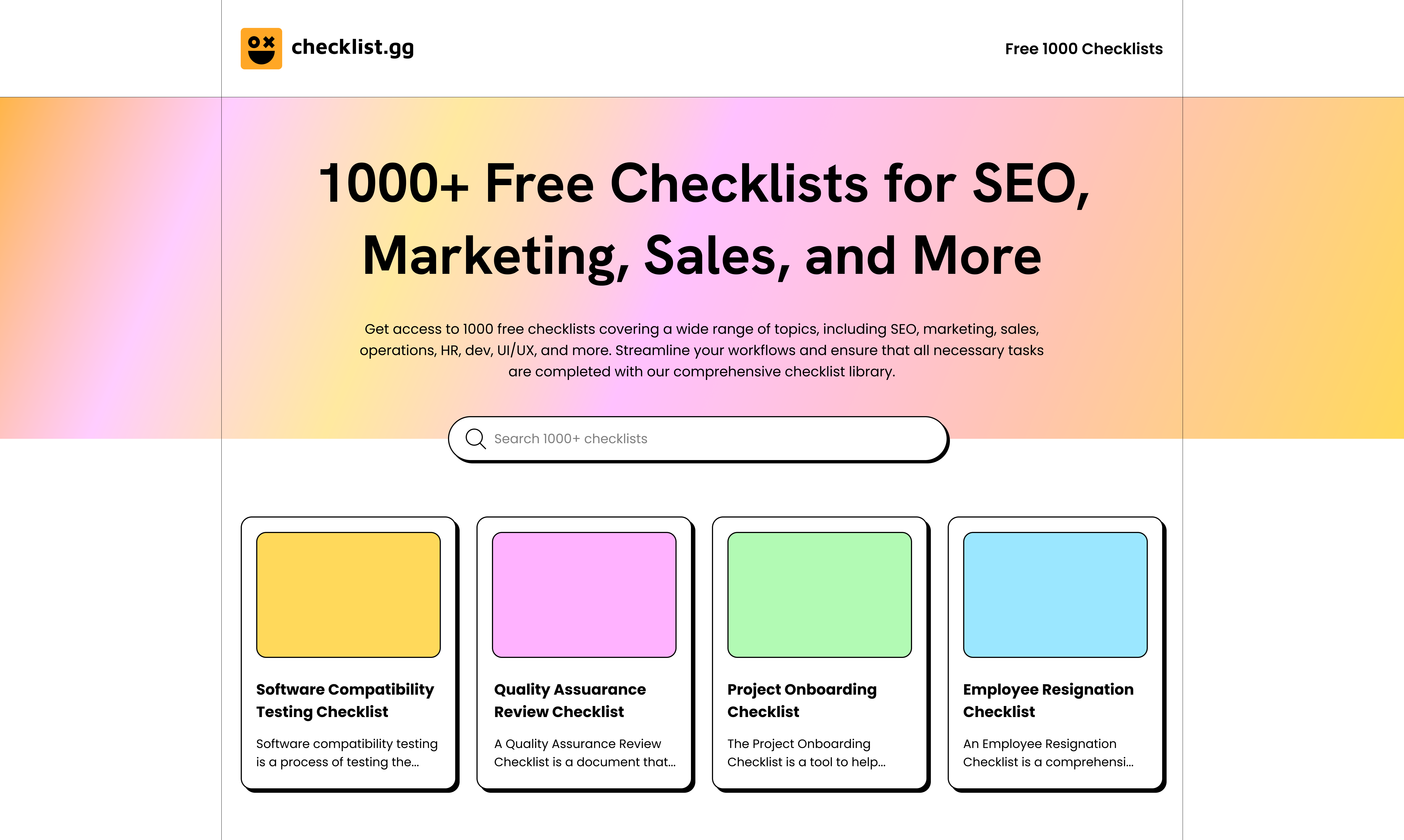 checklist.gg - AI를 사용하여 체크리스트를 몇 초 만에 무료로 생성합니다 미디어 1