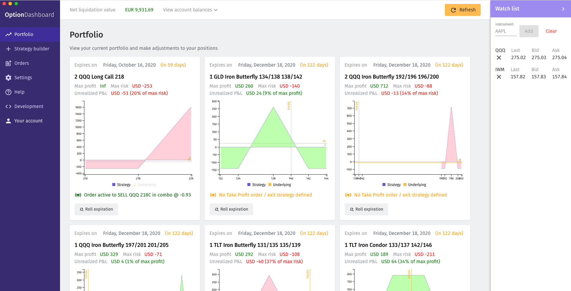 OptionDashboard gallery image