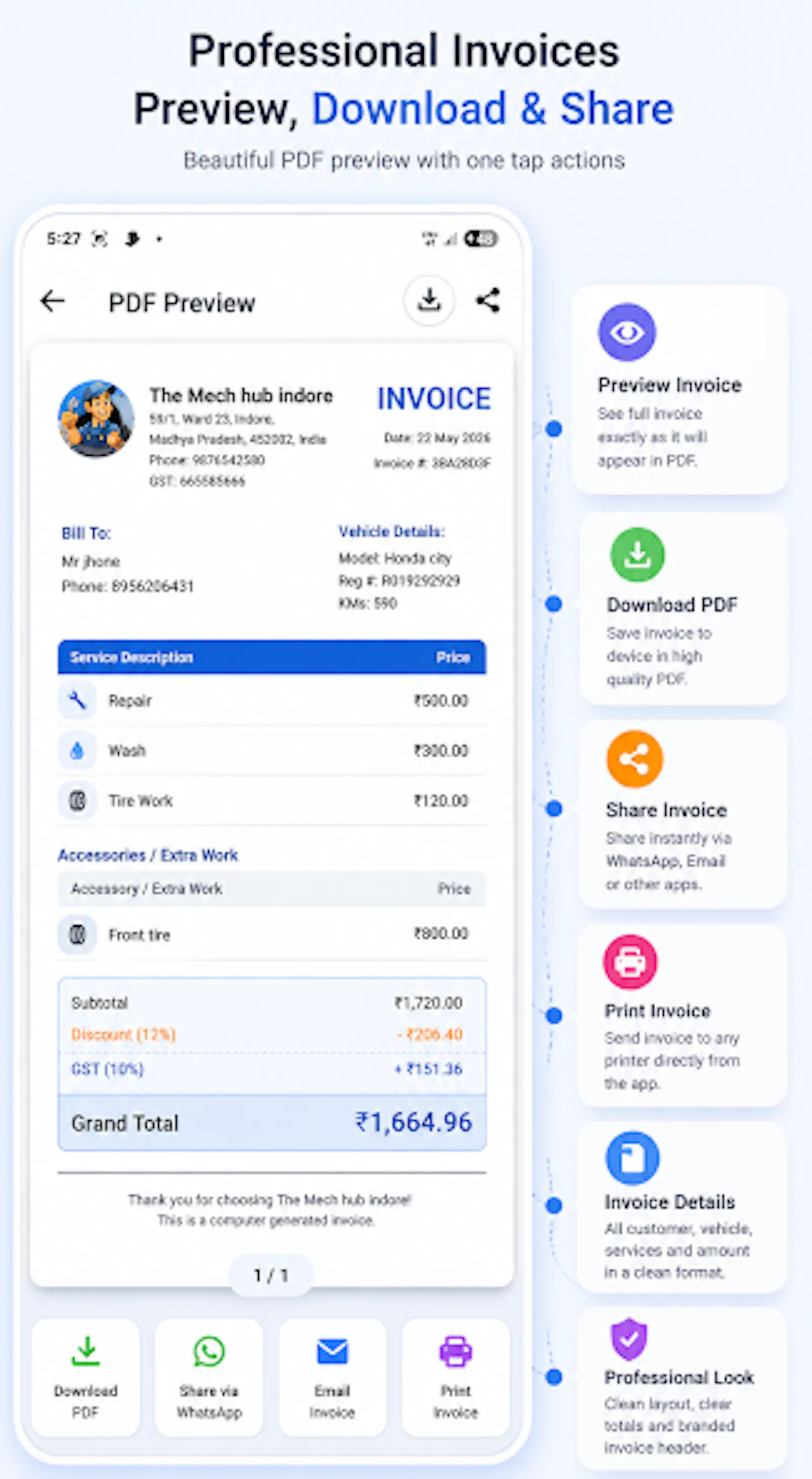 Garage Invoice – Billing App screenshot 4