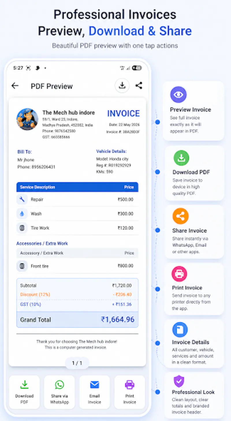 Garage Invoice – Billing App screenshot 4