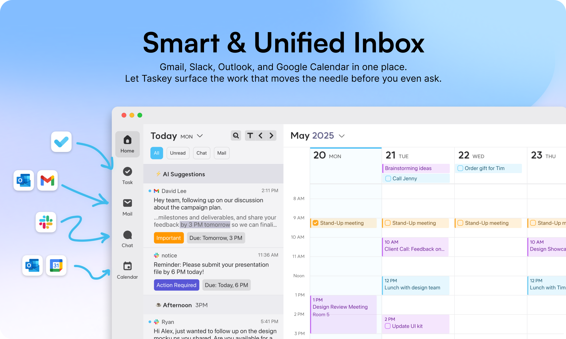 Media TASKEY - Email, trò chuyện, lịch, Todos trong một luồng.AI giữ nó rõ ràng 2