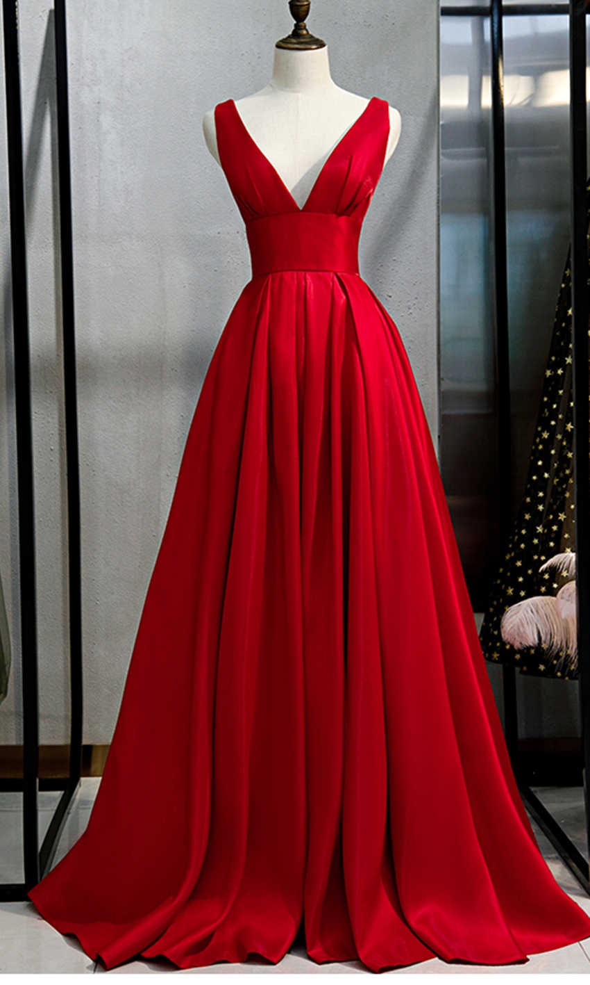 Vestidos de baile de baile longos vermelhos media 2