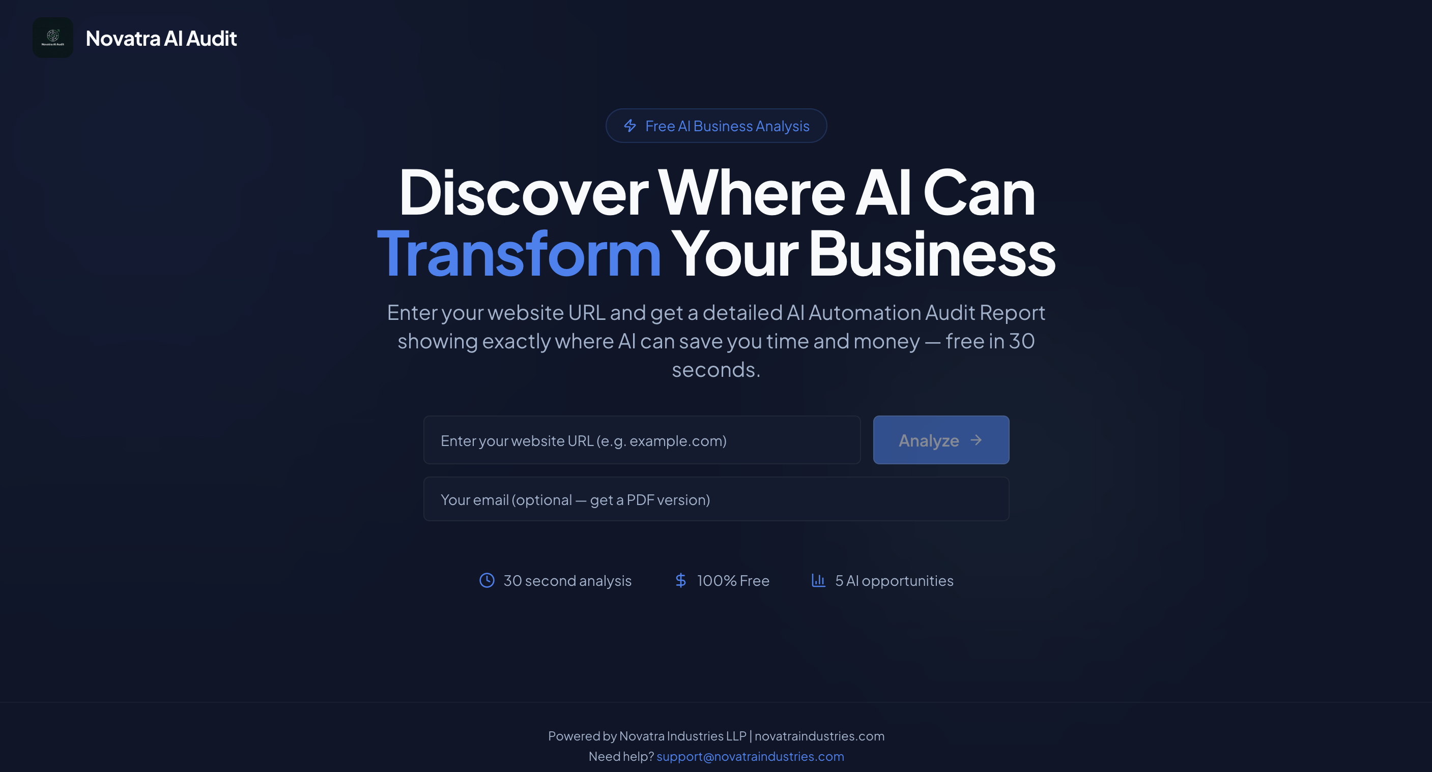 Novatra AI Business Audit Tool gallery image