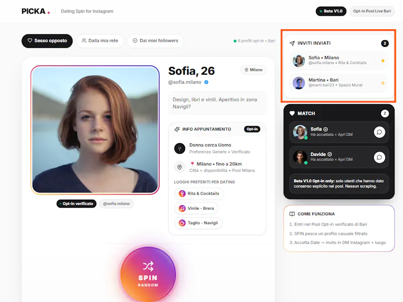 Picka - Dating spin for Instagram  screenshot 4