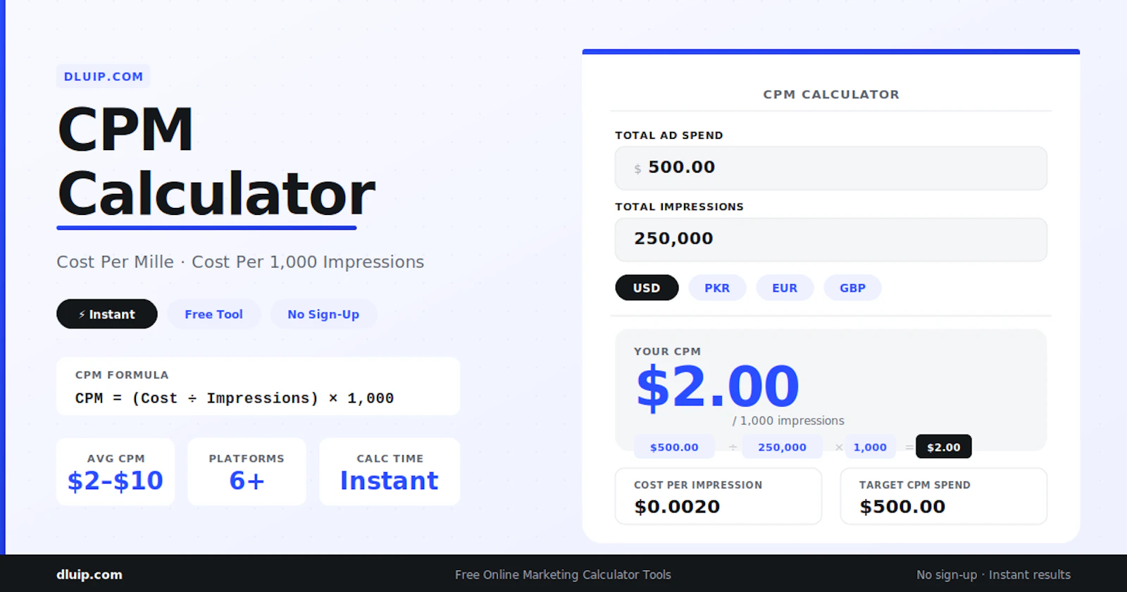 CPM Calculator screenshot 1
