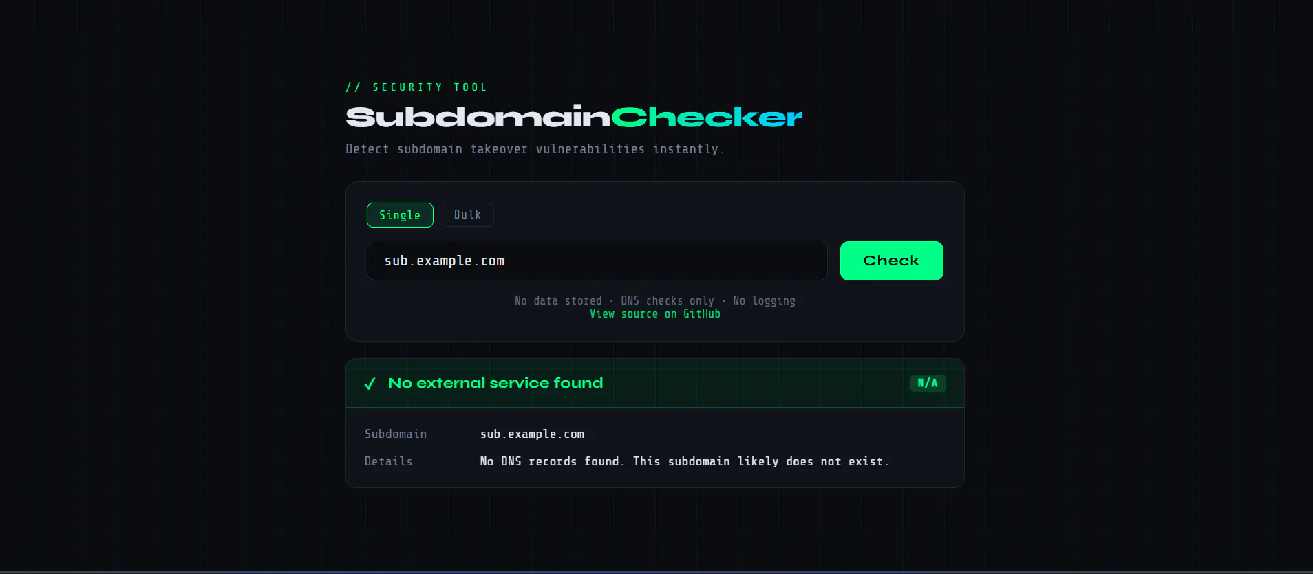 Subdomain Takeover Checker のプロダクトバナー