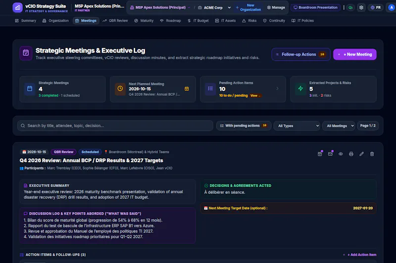 vCIO Strategy Suite screenshot 3