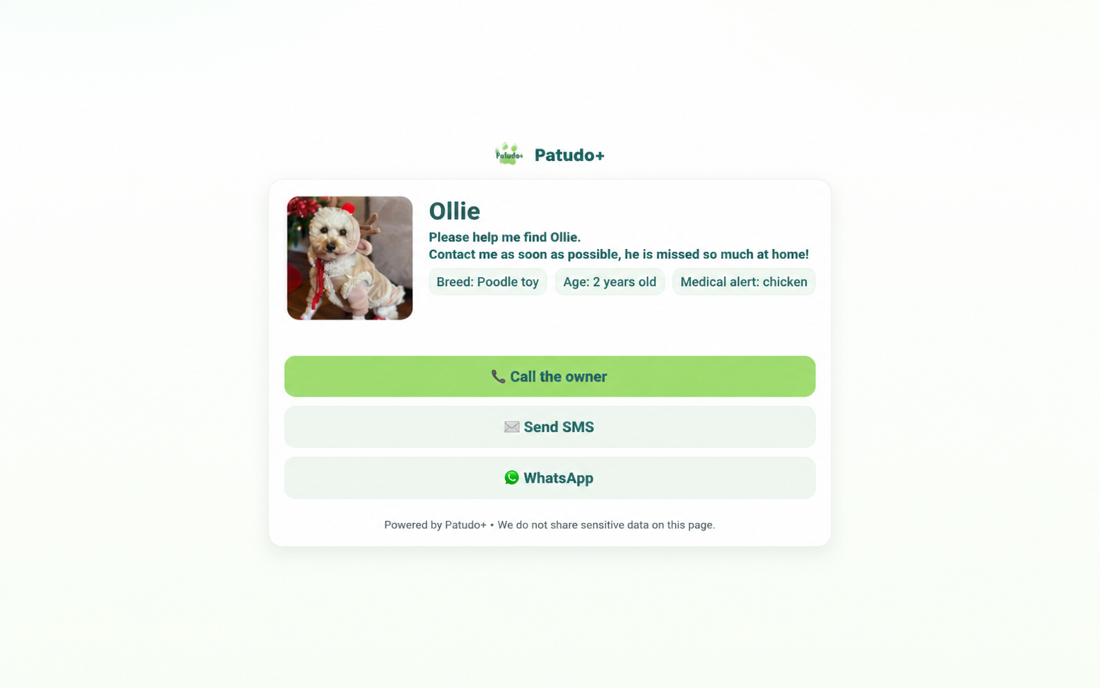Patudo+ Smart Pet Tag gallery image