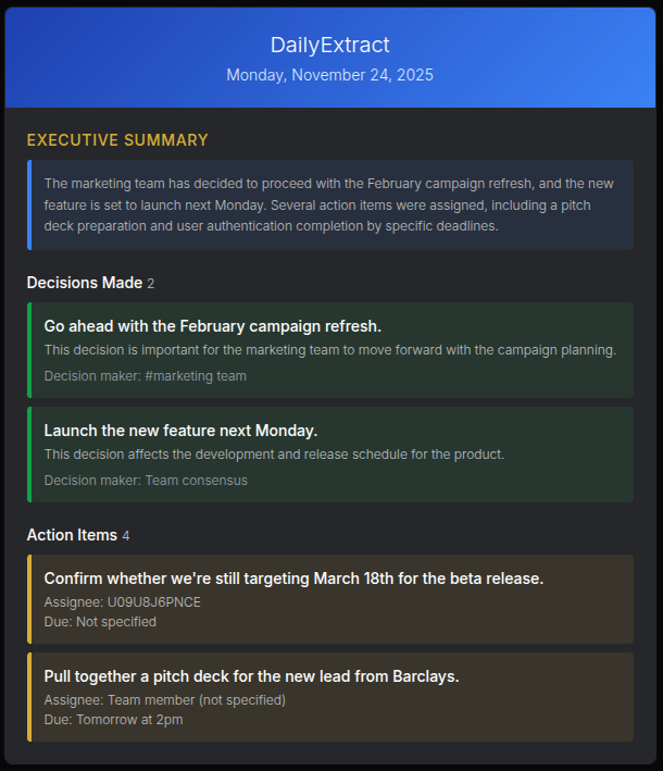 DailyExtract - Screenshot 3 showing product features and functionality