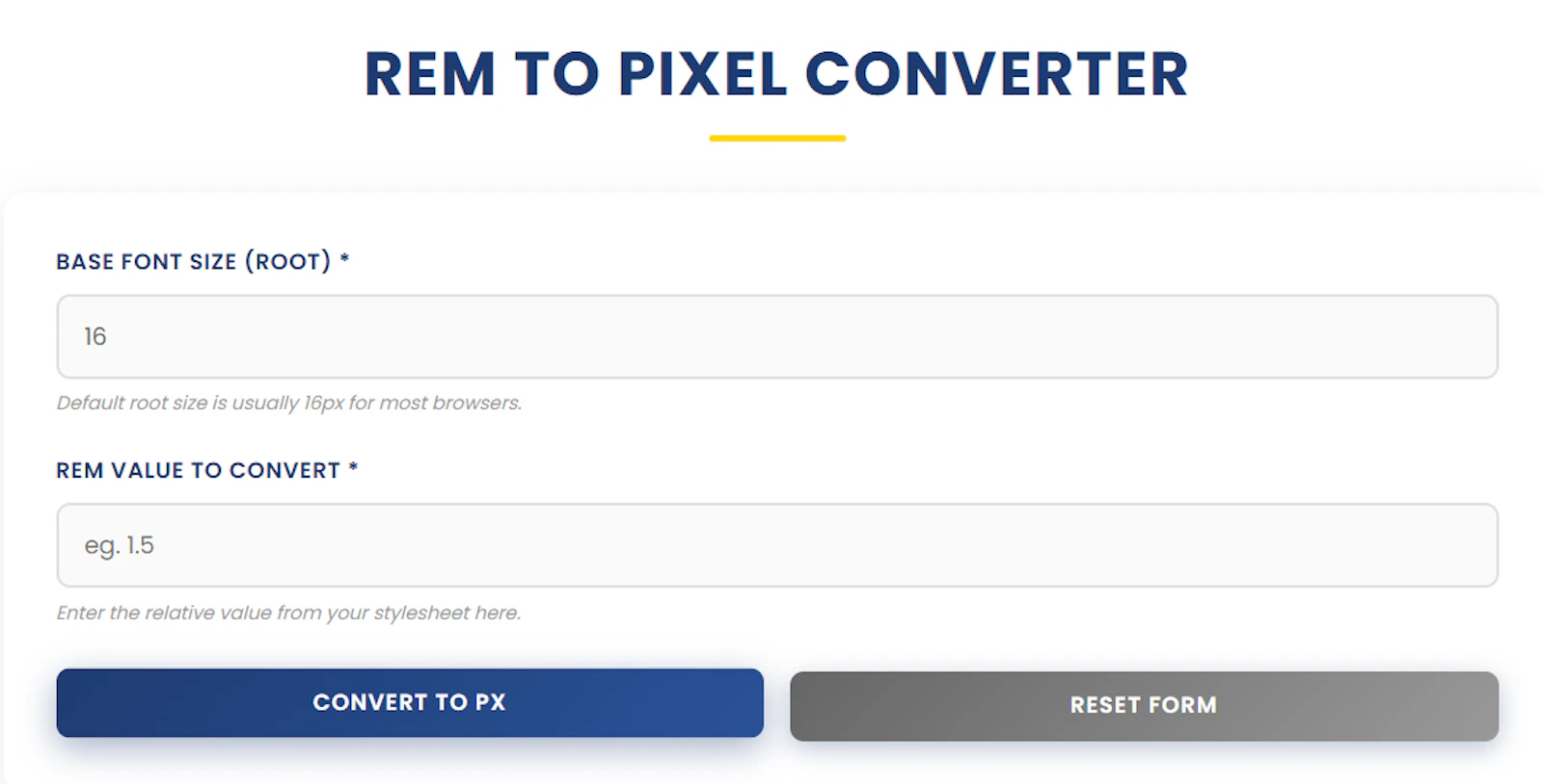 REM to Pixel Converter  screenshot 1