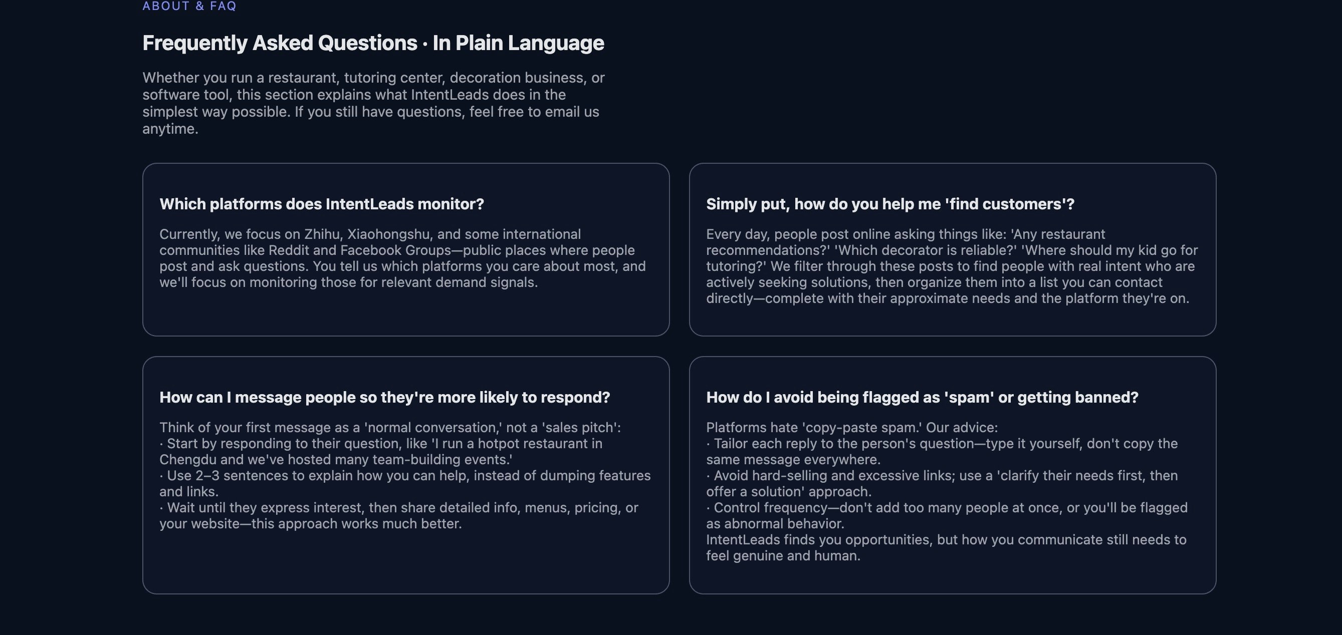 IntentLeads.ai  - Screenshot 5 showing product features and functionality