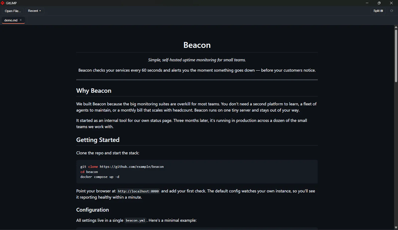 GitLiMP screenshot 1