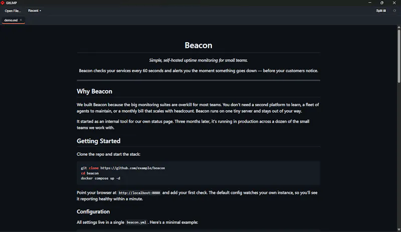 GitLiMP screenshot 1