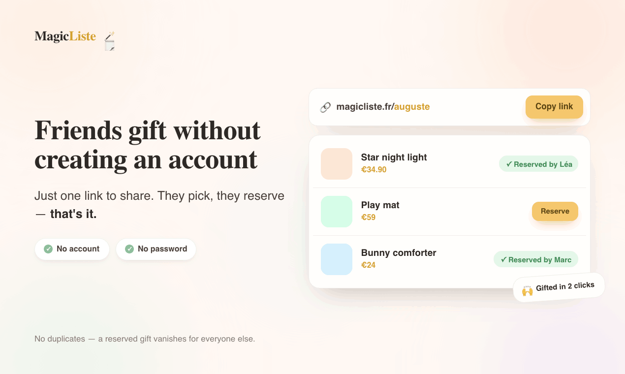 MagicListe an hassle free registry list gallery image