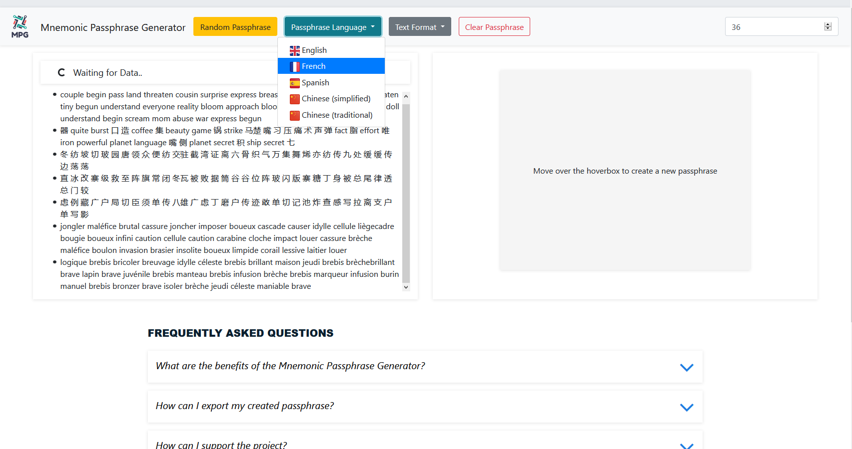 Mnemonic Passphrase Generator gallery image