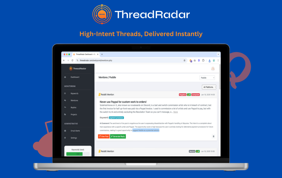 Threadradar - Reddit&Quoraスレッドをトラフィックとサインアップに変えますメディア4