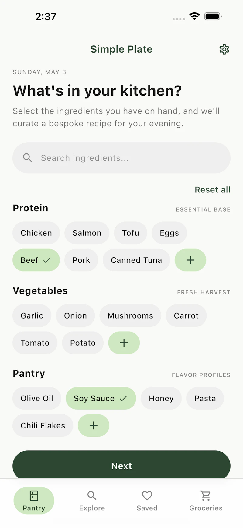 Simple Plate — Cook What You Have screenshot 2
