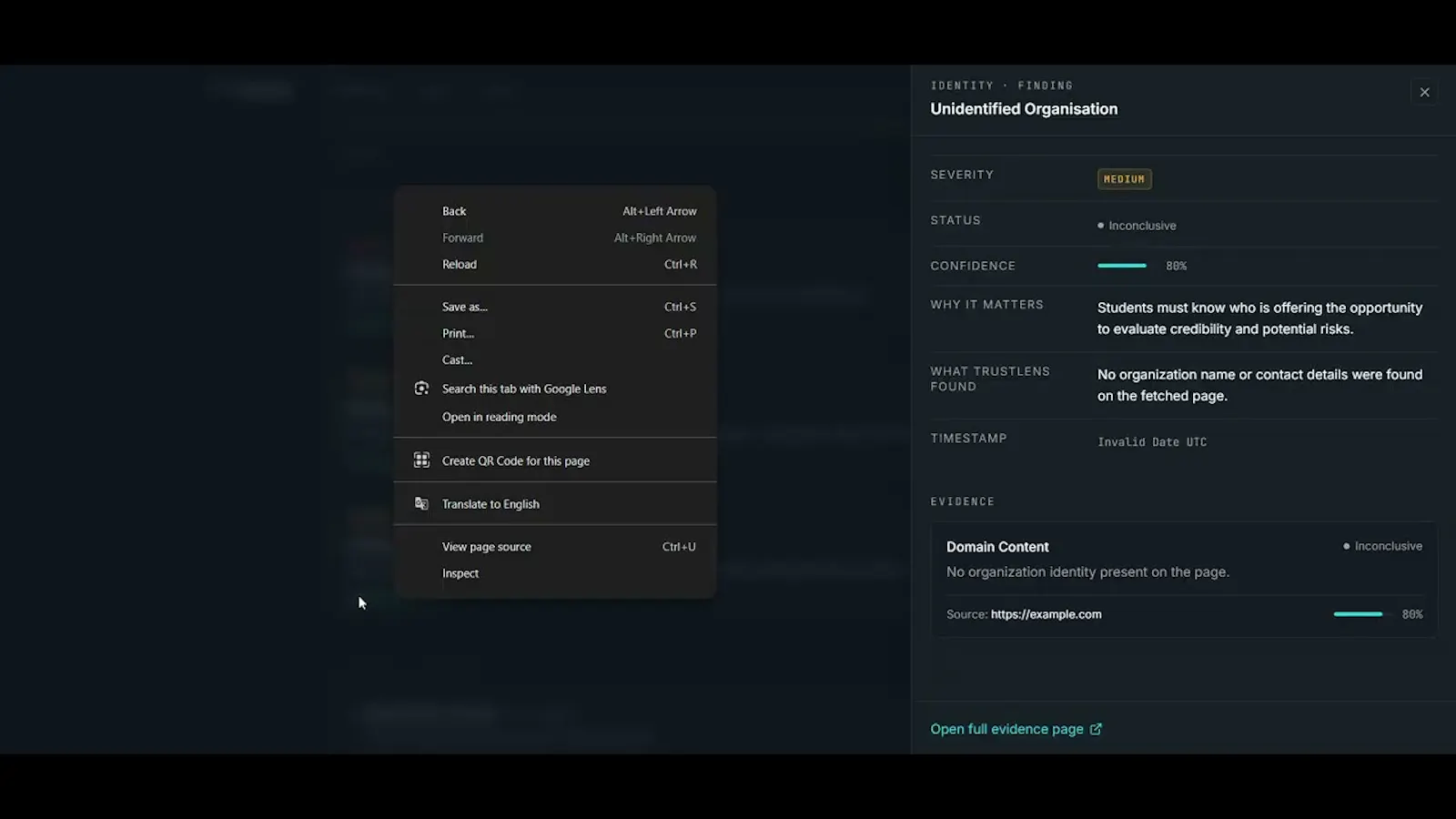 TrustLens screenshot 1 (video preview)