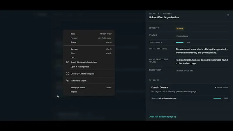 TrustLens screenshot 1 (video preview)