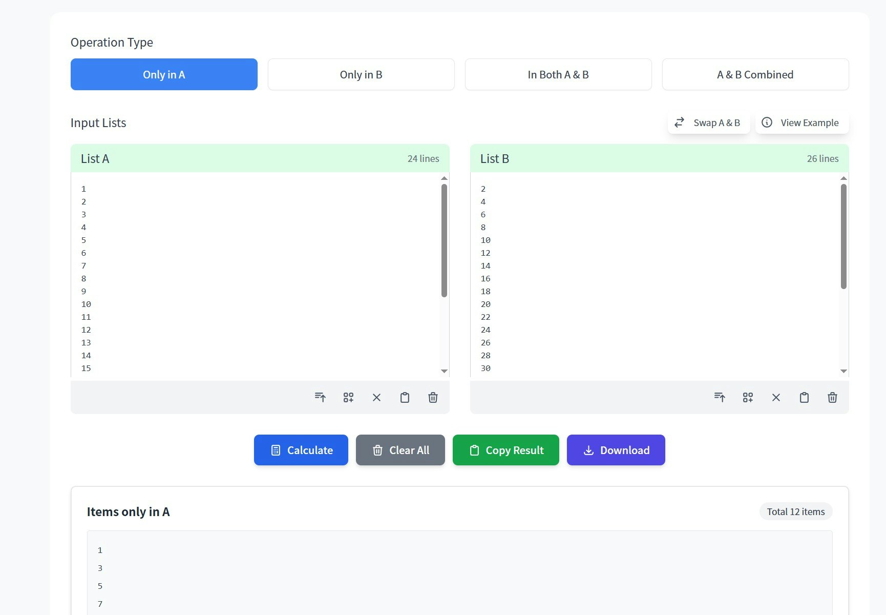List Diff Online gallery image