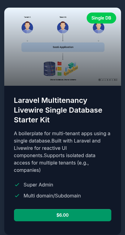 Calderas multitenancia de Laravel - Laravel Boilerplates para tenencia individual y múltiple. media 1