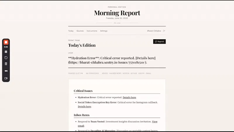 My Morning Report screenshot 1 (video preview)