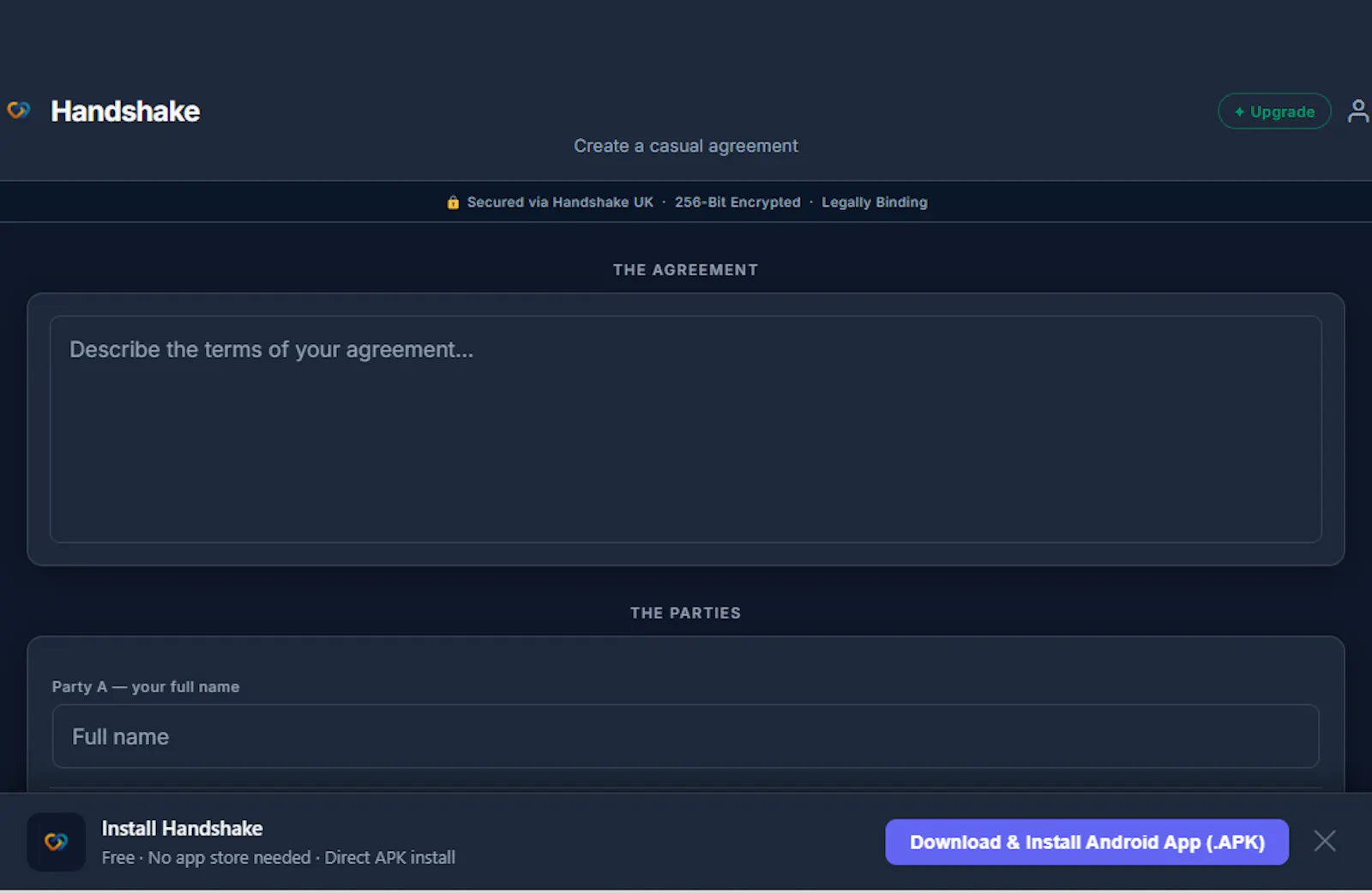 Handshake screenshot 2