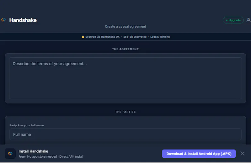 Handshake screenshot 2