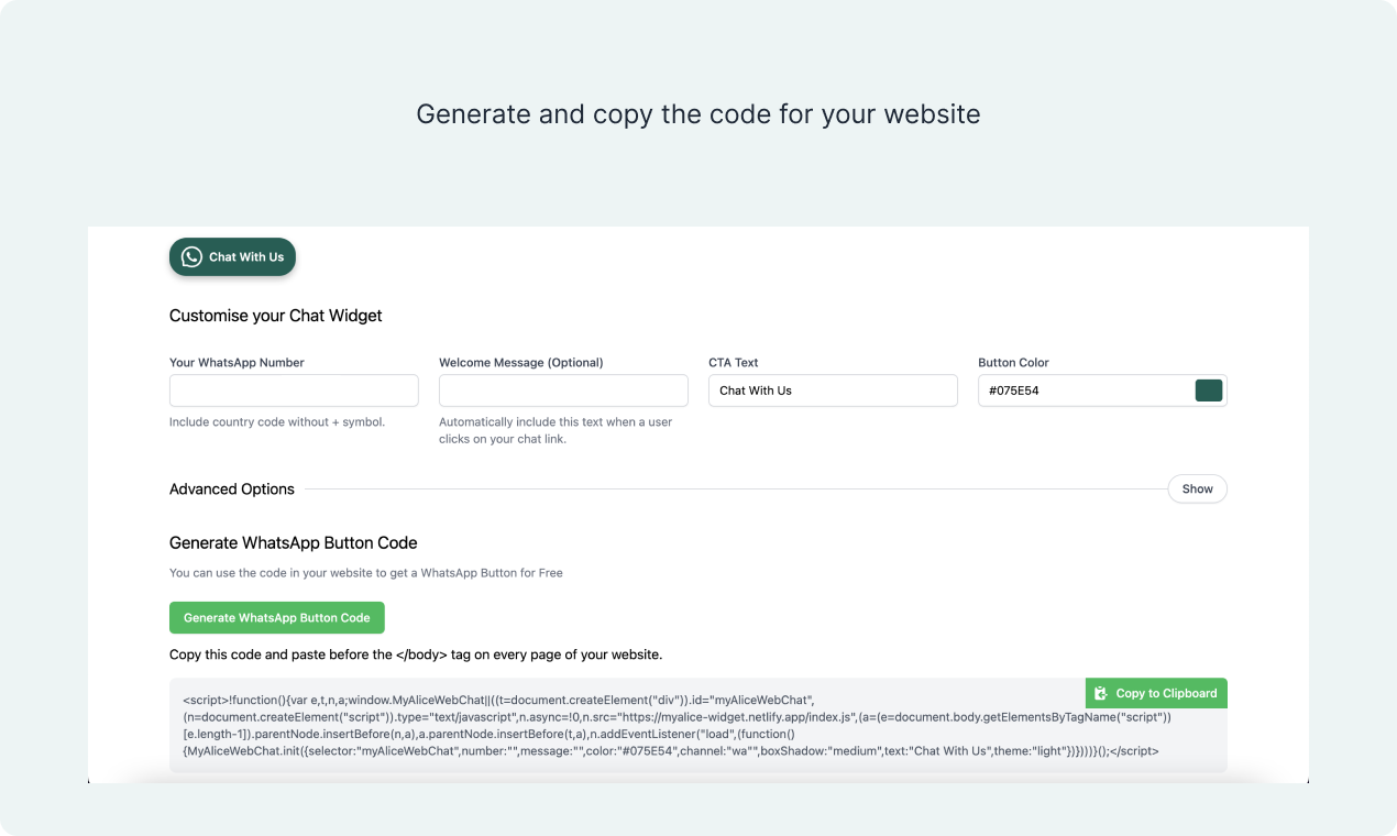 Widget del pulsante di chat whatsapp - Aggiungi WhatsApp Widget per connettersi con i visitatori del tuo sito Web media 5